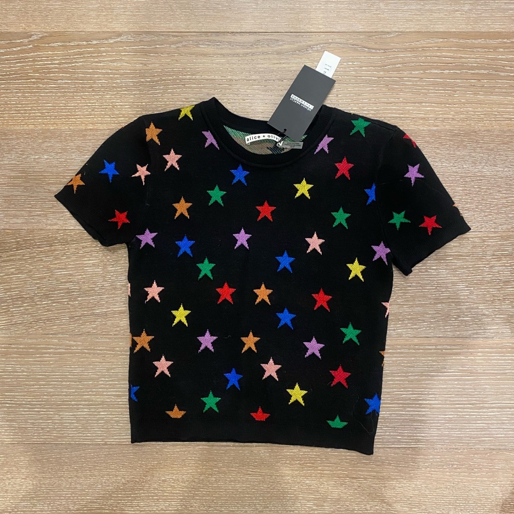 Alice + Olivia Black Star Top